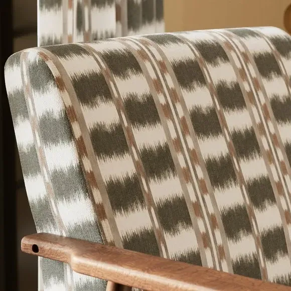 Paddle Arm Occasional Chair - Green, Fabric