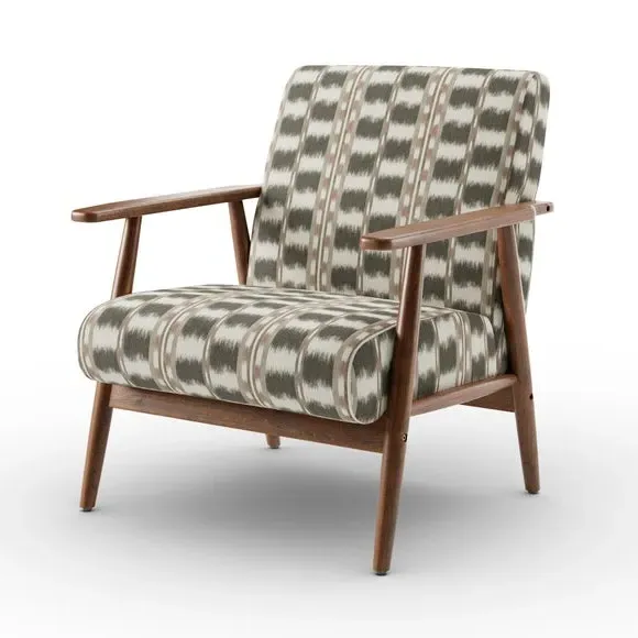 Paddle Arm Occasional Chair - Green, Fabric