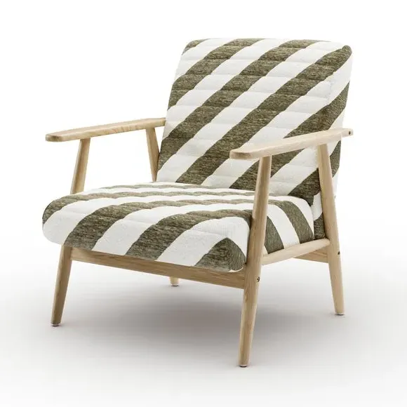 Paddle Armchair Diagonal Stripe - Pistachio