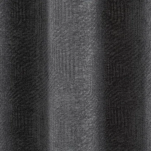 Pair Eyelet Curtains Geometric - Grey, Chenille