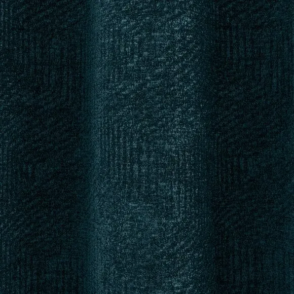 Pair Eyelet Curtains Geometric - Peacock, Chenille