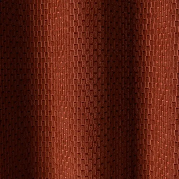 Pair Eyelet Curtains with Geometric Design - Orange