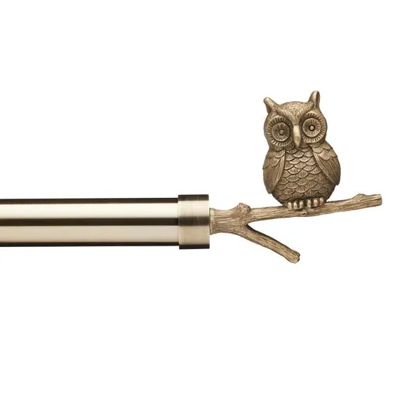 Pair Owl Finials - Antique Brass