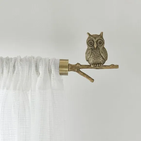 Pair Owl Finials - Antique Brass image