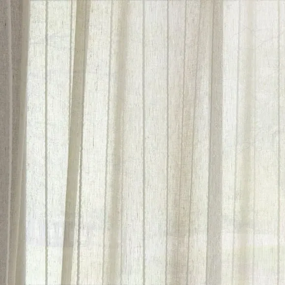 Pair Slot Top Voile Curtains - Natural, Linen