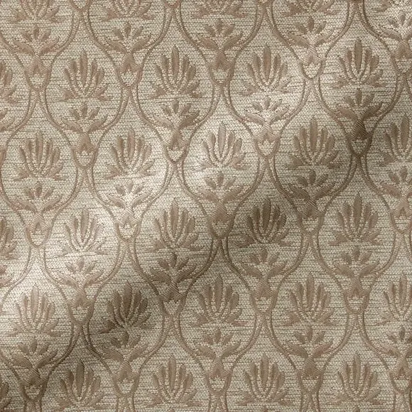 Paisley Damask Fabric By the Metre - Natural