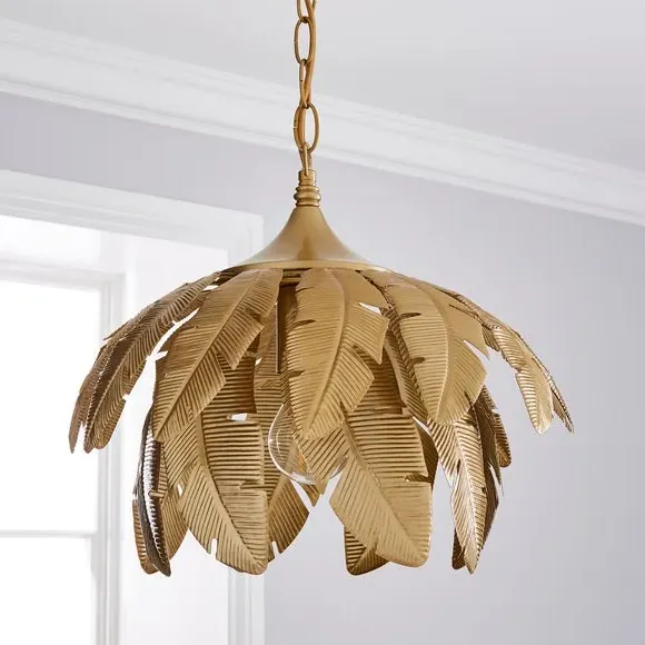 Palm Leaf Pendant Light - Gold