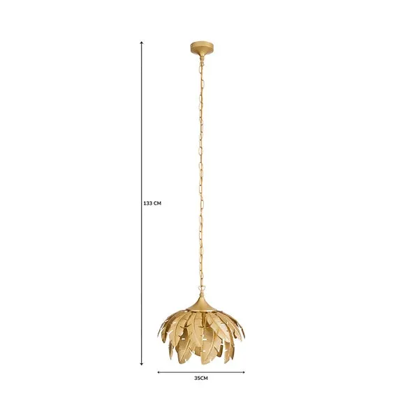 Palm Leaf Pendant Light - Gold