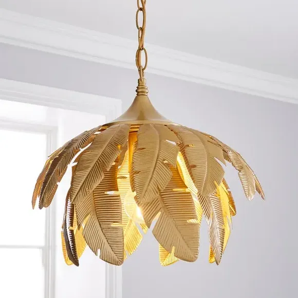 Palm Leaf Pendant Light - Gold image