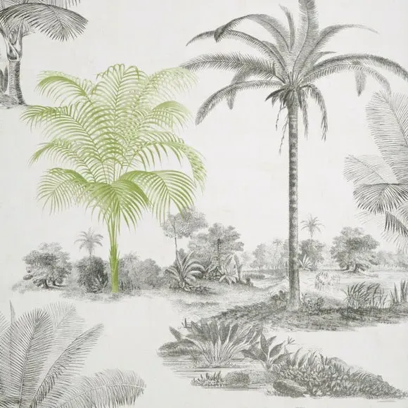 Palm Print Wallpaper - Black, Paper