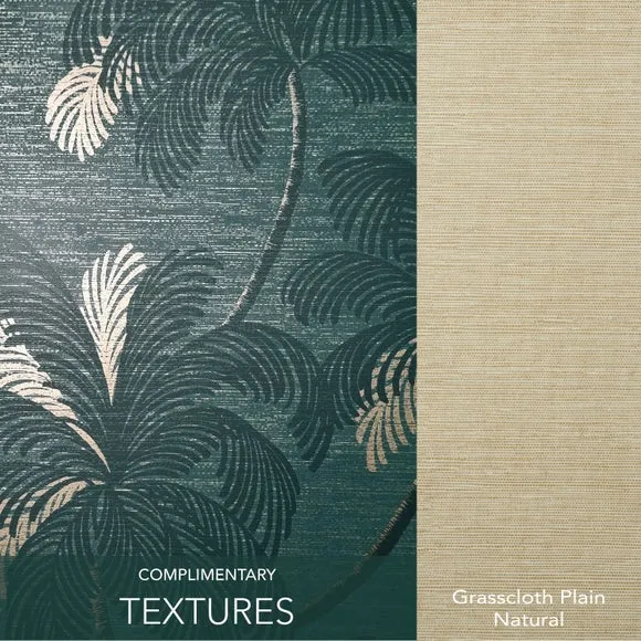 Palm Print Wallpaper - Emerald Green