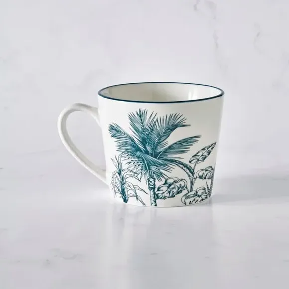Palm Tree Mug - Teal, Porcelain image