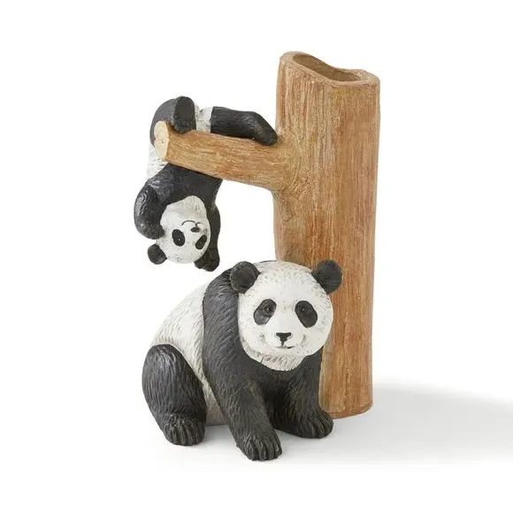 Panda Book End Vase - Black/White, Resin
