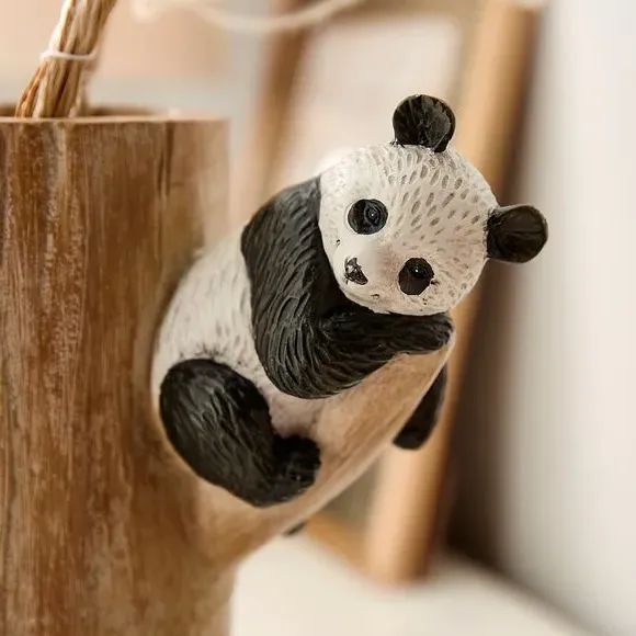 Panda Character Vase - Black/White, Resin