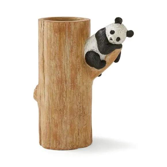 Panda Character Vase - Black/White, Resin