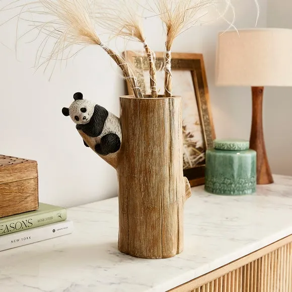 Panda Character Vase - Black/White, Resin image