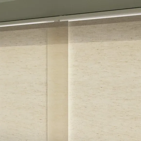 Panel Blind with Fittings - Ivory, Linen Look