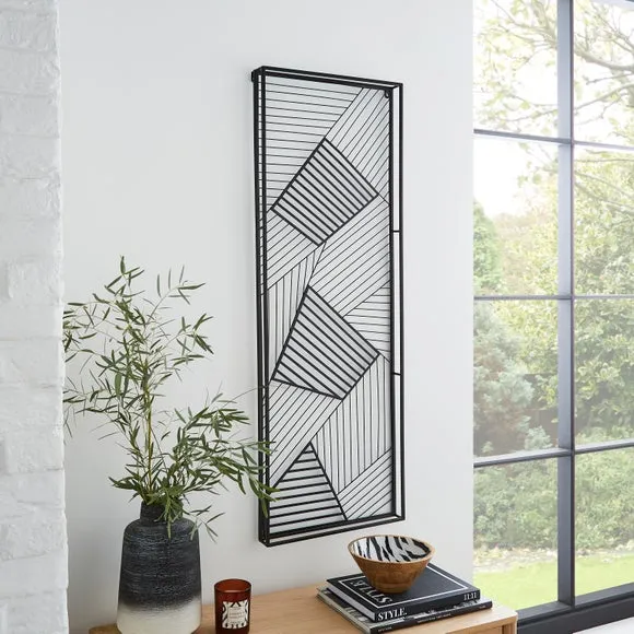 Panel Wall Art Indoor Outdoor - Black