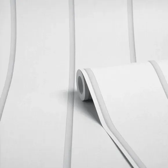 Panel Wallpaper - White, Wood Design
