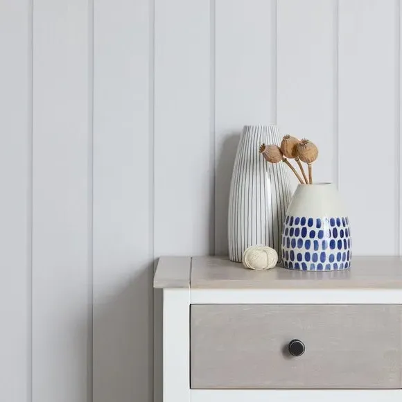 Panel Wallpaper - White, Wood Design