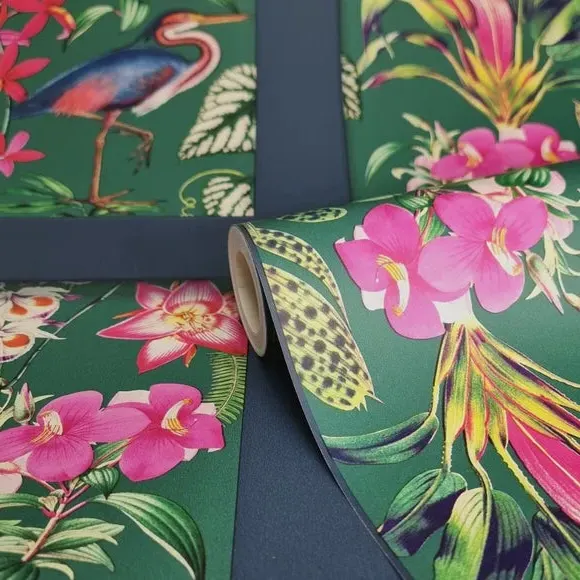 Panel Wallpaper with Animal Design - Blue