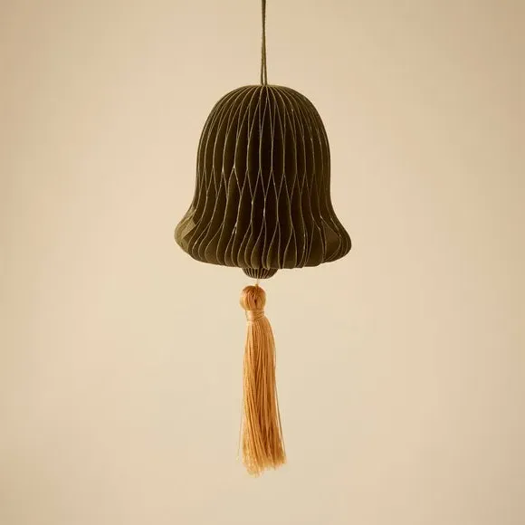 Paper Bell with Tassel Decoration - Green