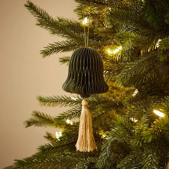 Paper Bell with Tassel Decoration - Green