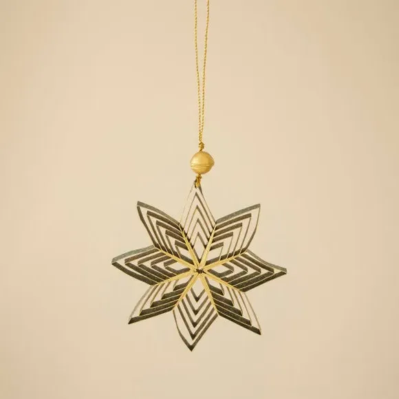 Paper Star Hanging Decoration - Green