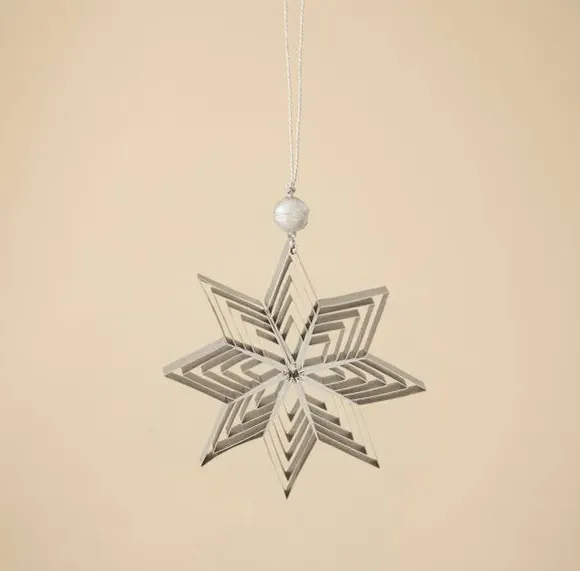 Paper Star Hanging Decoration - Silver