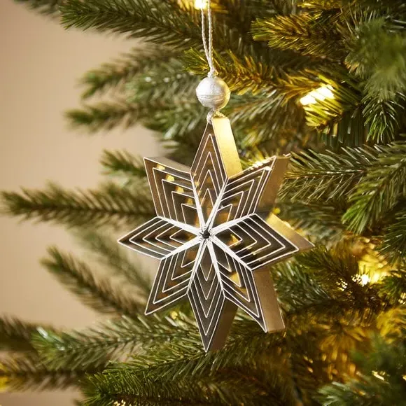 Paper Star Hanging Decoration - Silver image
