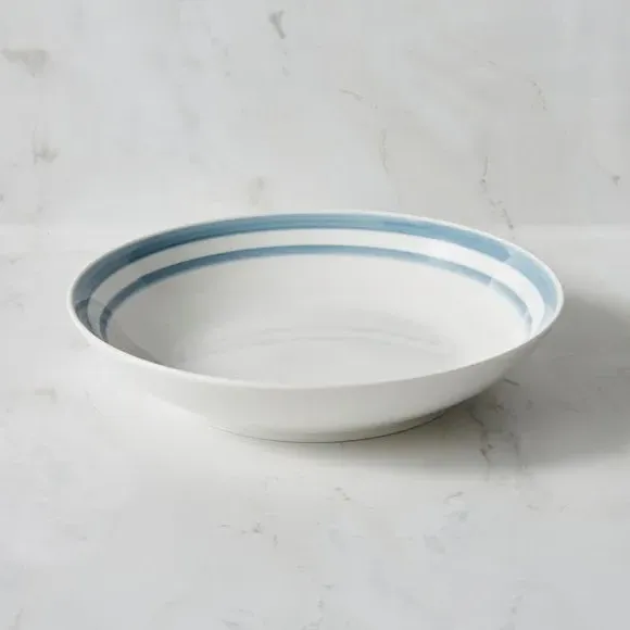 Pasta Bowl Hand-Painted - Blue, Porcelain image