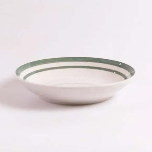 Pasta Bowl Hand-Painted Design - Green, Porcelain