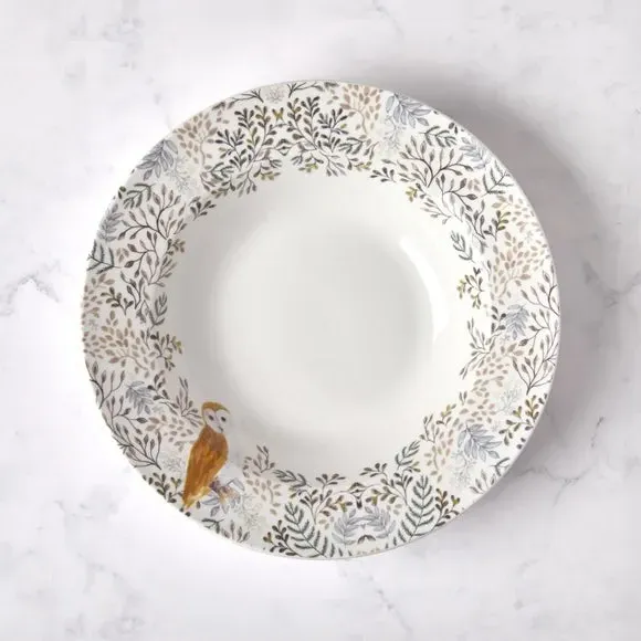 Pasta Bowl with Animal Motifs - Green, Ceramic