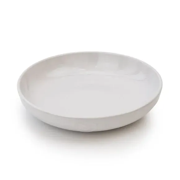 Pasta Bowl with Heart Design - White, Stoneware