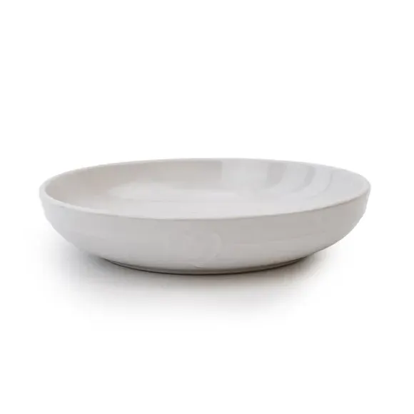 Pasta Bowl with Heart Design - White, Stoneware