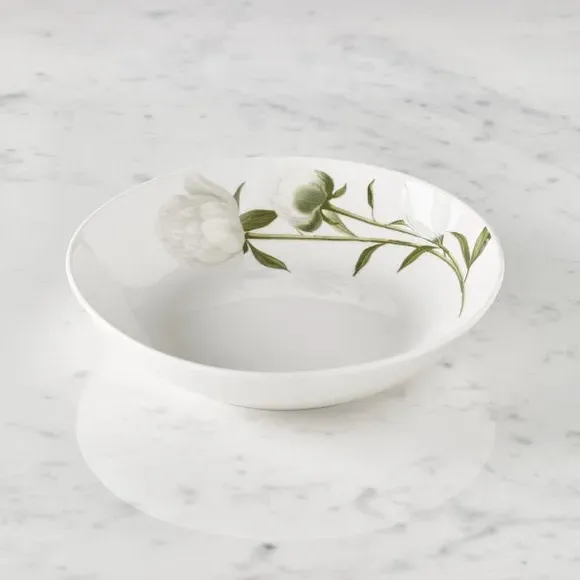 Pasta Bowl with Peony Motif - Cream, Porcelain image