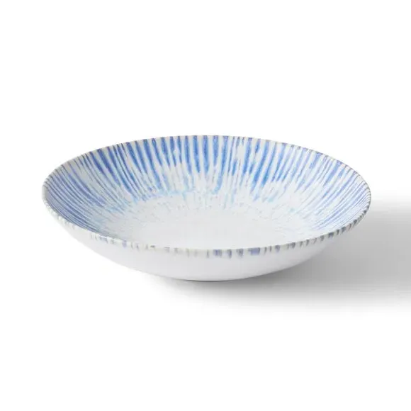 Pasta Bowl with Reactive Glaze - Blue, Stoneware