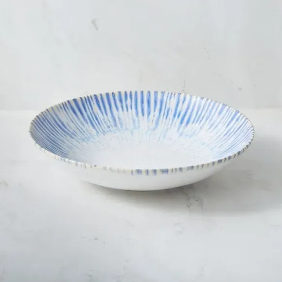 Pasta Bowl with Reactive Glaze - Blue, Stoneware image