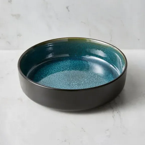 Pasta Bowl with Reactive Glaze - Green, Ceramic image