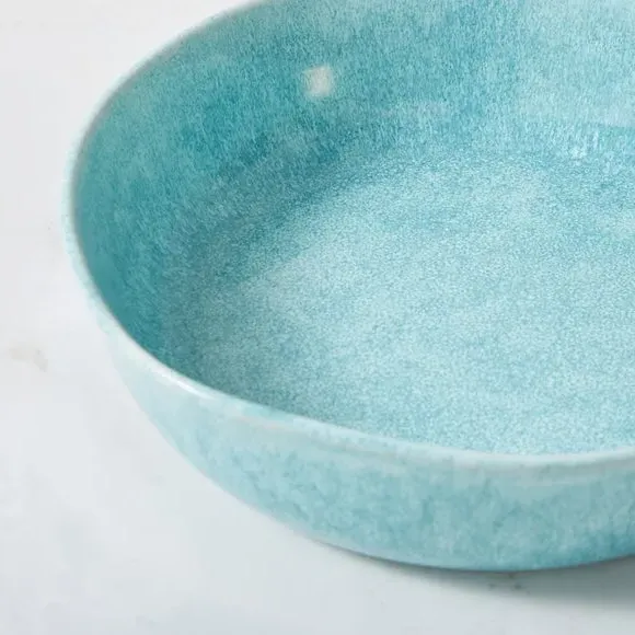 Pasta Bowl with Reactive Glaze - Teal, Stoneware