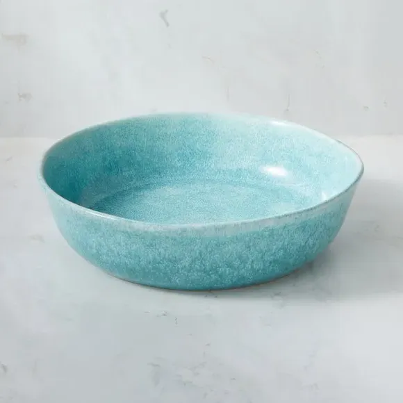 Pasta Bowl with Reactive Glaze - Teal, Stoneware