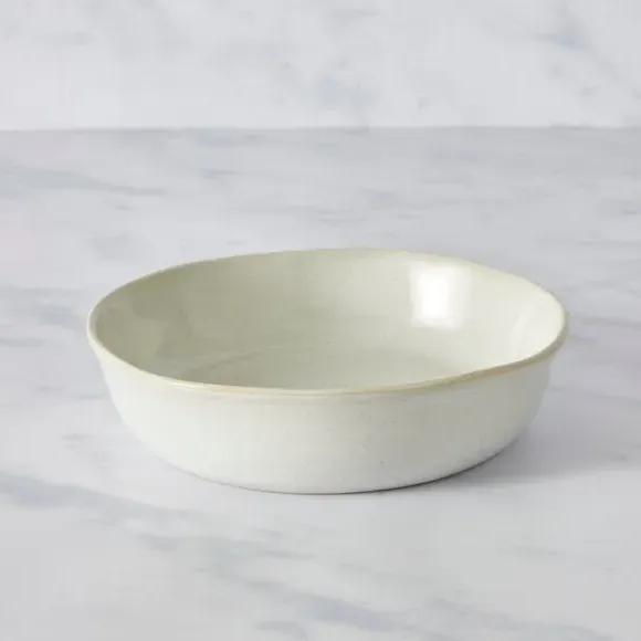 Pasta Bowl with Reactive Glaze - White, Stoneware