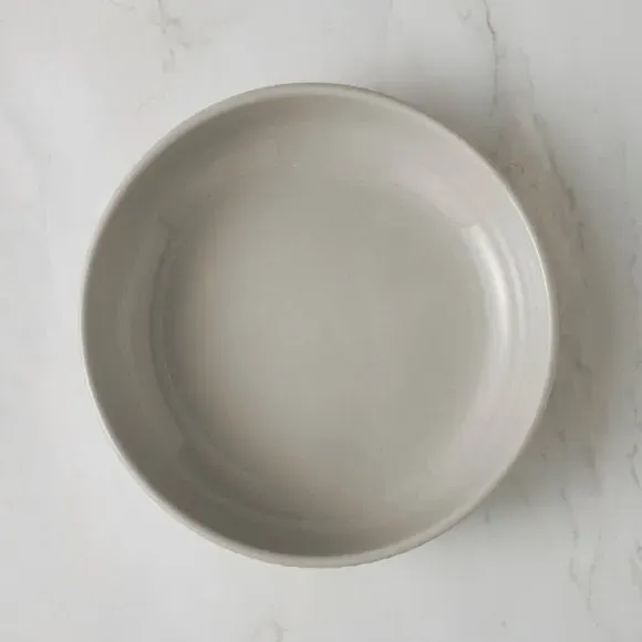 Pasta Bowl with Ribbed Edge - Grey, Stoneware