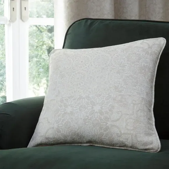 Patchwork Cushion with Piped Edge - Sandstone