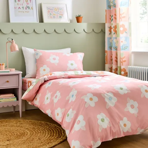 Patchwork Duvet Cover Set - Pink, Polycotton