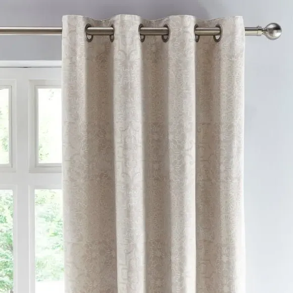 Patchwork Eyelet Curtains - Sandstone image