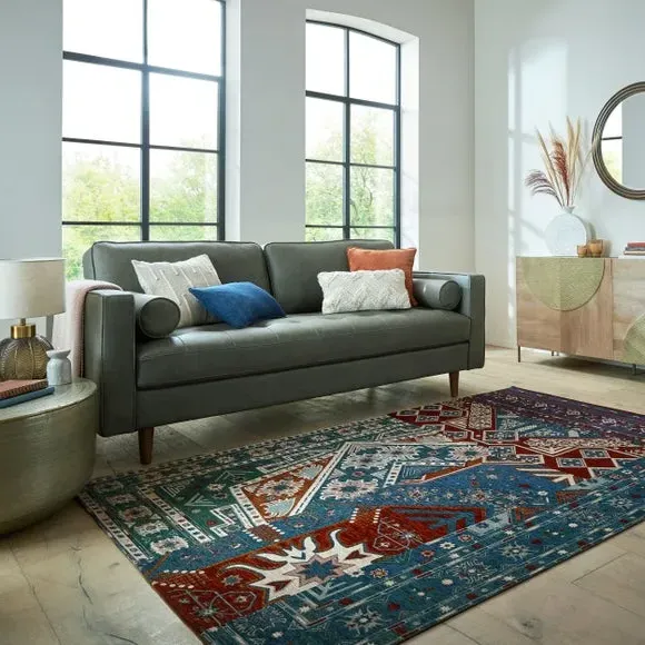 Patchwork Rug Flatweave - Multicoloured, Chenille image