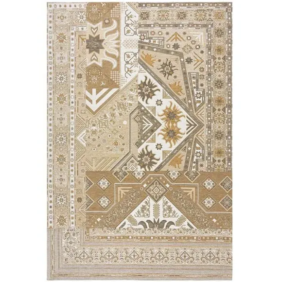 Patchwork Rug Flatweave - Natural, Chenille