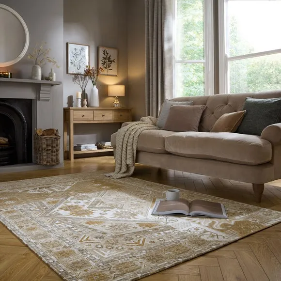 Patchwork Rug Flatweave - Natural, Chenille