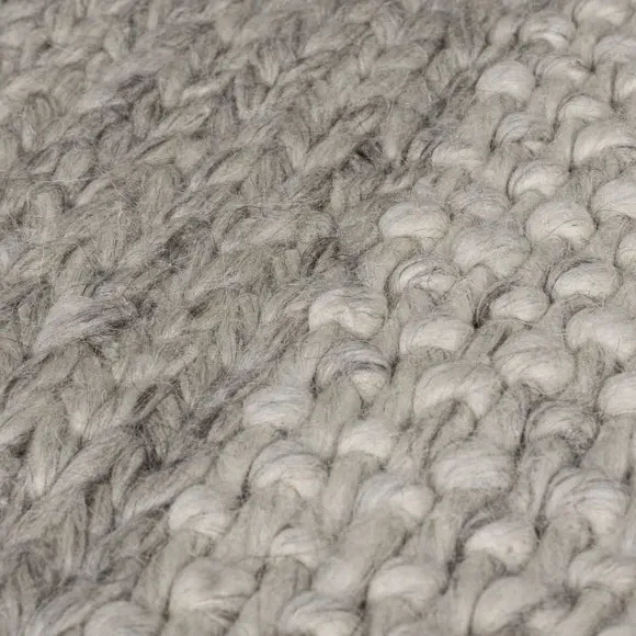 Patchwork Rug Hand Crafted - Grey, Wool Blend